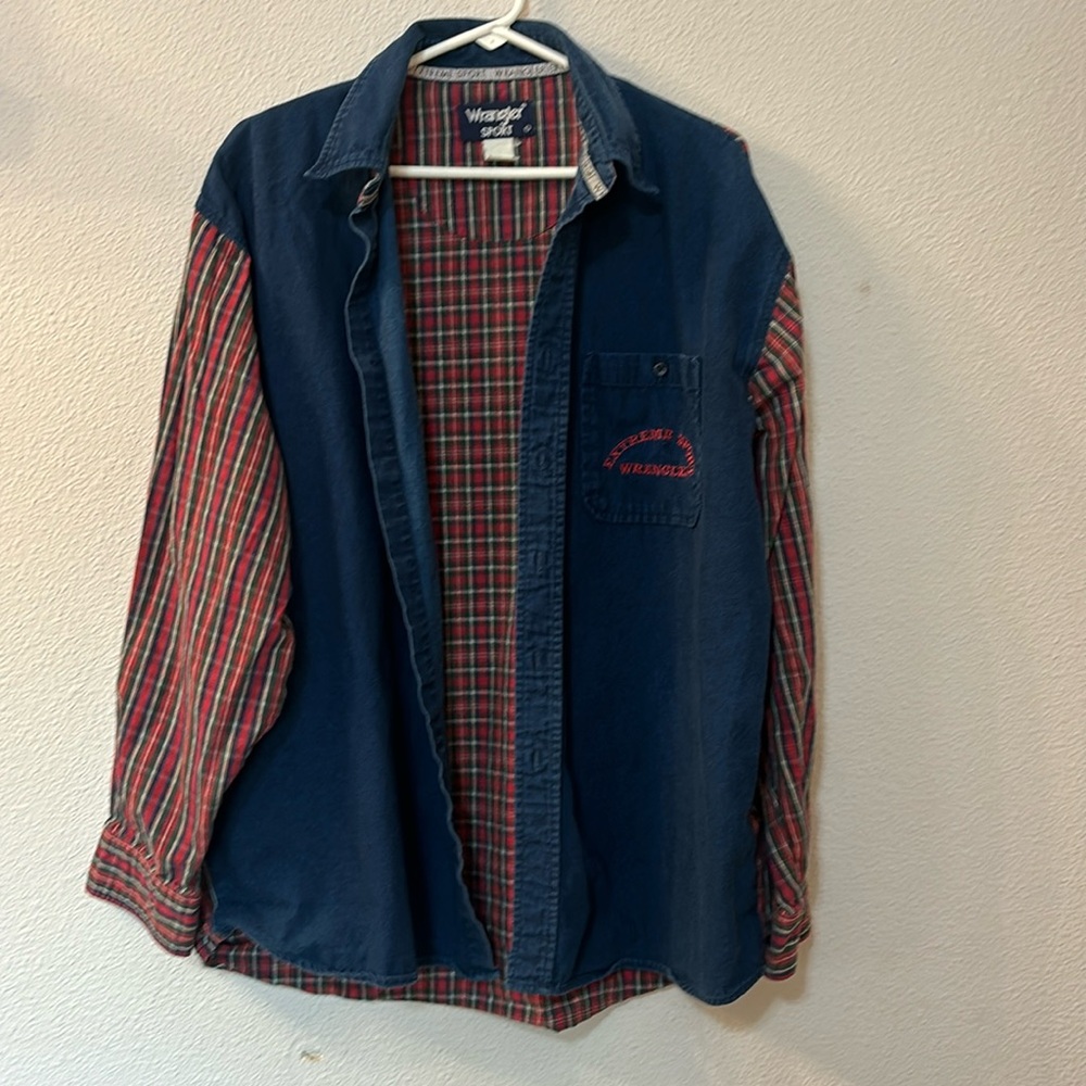 Wrangler Sport denim and plain button down size XL